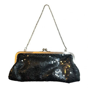 Ann Taylor LOFT Black‎ Sequin Clutch Bag Purse Evening Cocktail 10.5"X4.5" NWT
